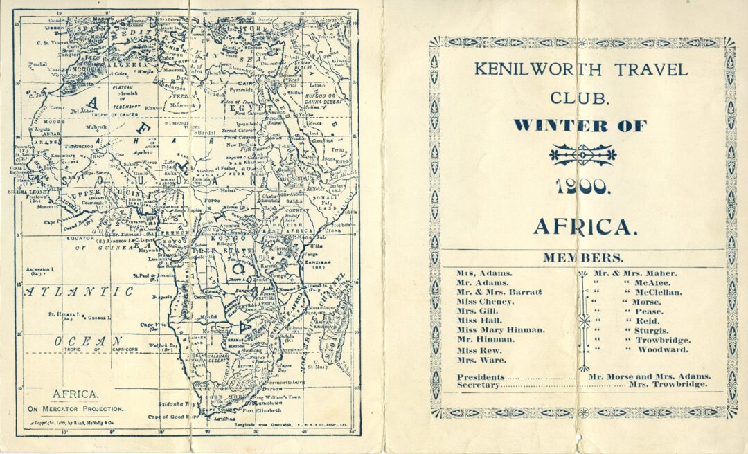 The Kenilworth Travel Club was organized in 1895