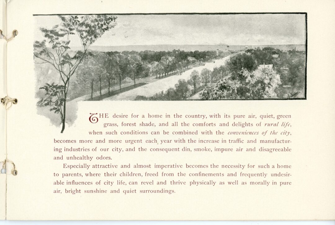 1890 brochure, which was produced by the Kenilworth Company to promote the attractive features of Kenilworth